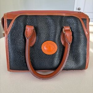 Vintage Dooney & Bourke Black and Tan Satchel Shoulder Bag